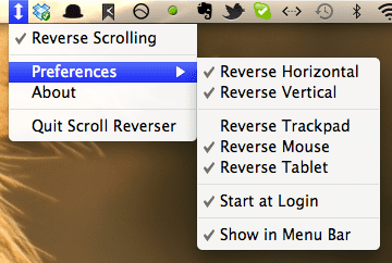 Scroll Reverser Settings